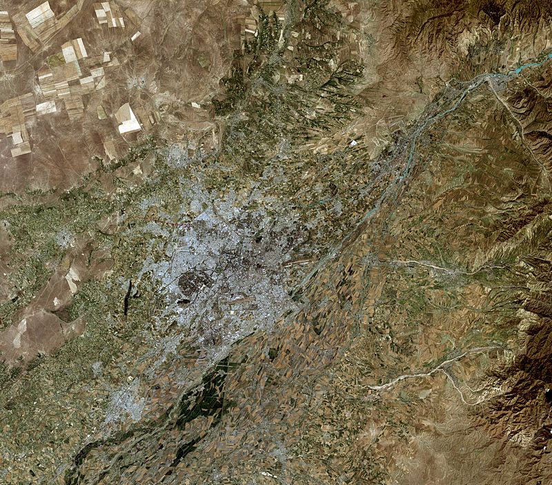 Oraşul Taşkent, Uzbekistan, văzut din satelit. Sursă NASA, foto Wikipedia.